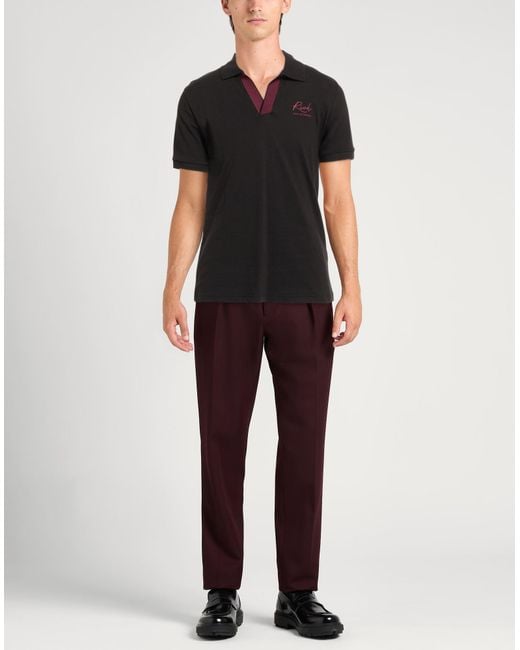 John Richmond Black Polo Shirt Cotton for men