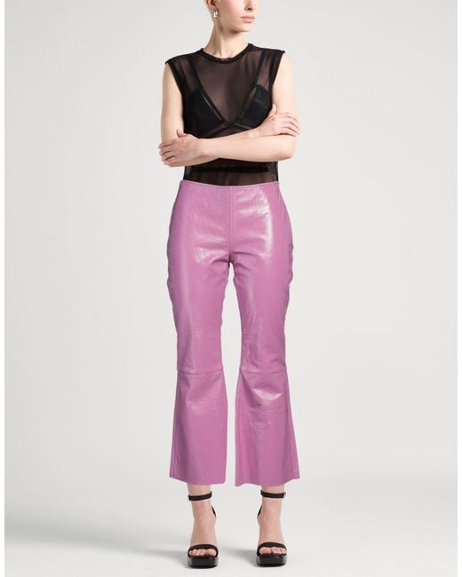 Marques'Almeida Purple Pants Leather