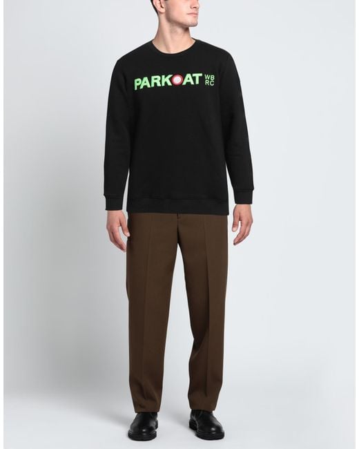 Parkoat Black Sweatshirt Cotton, Polyester for men
