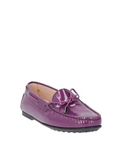 Tod's Purple Loafers Leather