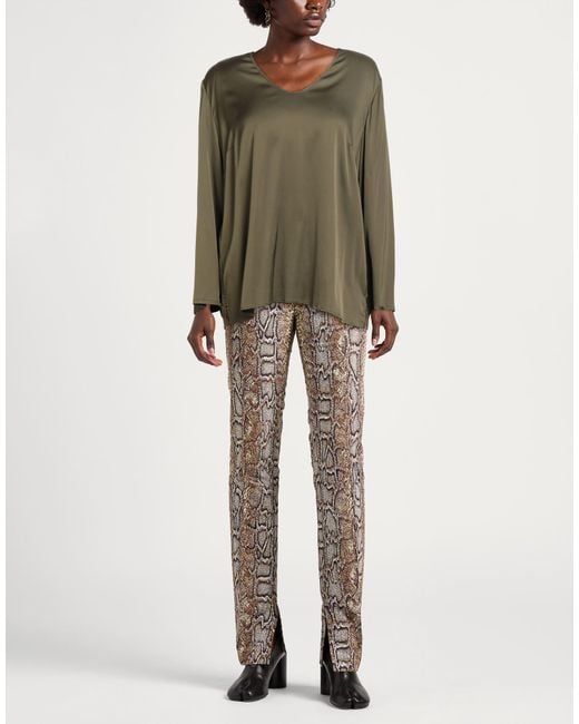 Elena Miro Green Military Top Viscose, Elastane