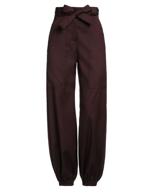 Pinko Purple Plum Pants Wool, Polyester, Viscose, Elastane