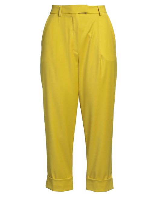 Rose' A Pois Yellow Pants Polyester, Viscose, Elastane