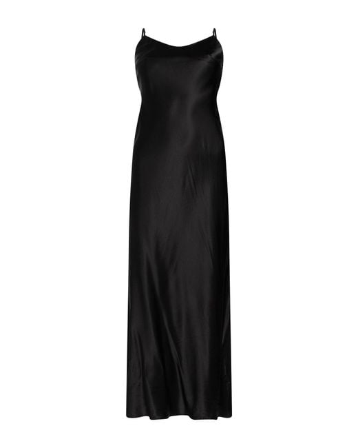Roberto Collina Black Maxi Dress Silk, Elastane