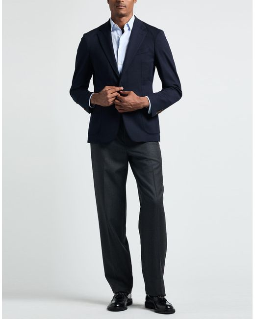 Hevò Blue Midnight Blazer Virgin Wool, Polyamide, Elastane for men