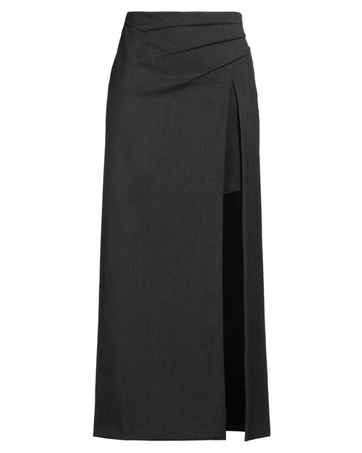 Alberta Ferretti Black Maxi Skirt Polyester, Virgin Wool, Viscose, Elastane
