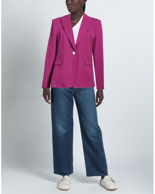 Pinko Pink Fuchsia Blazer Viscose, Polyamide, Elastane