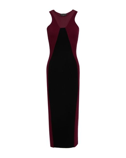 Gaelle Paris Purple Noir Midi Dress Viscose, Polyester, Polyamide, Cotton