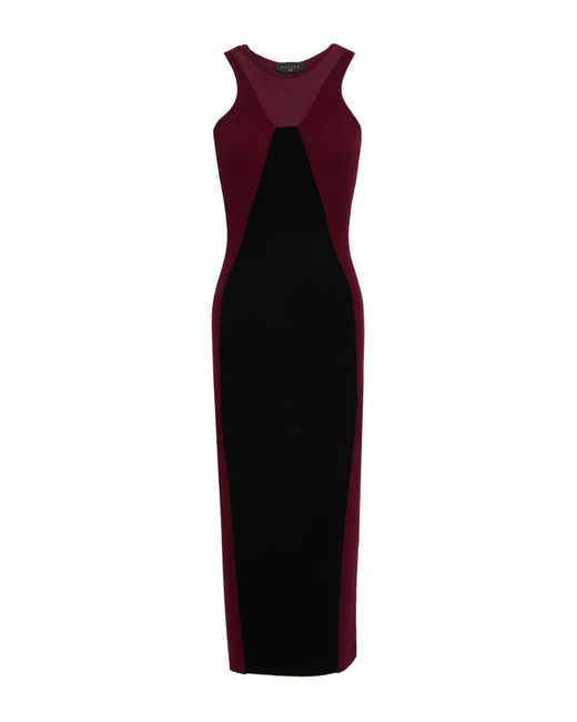 Gaelle Paris Purple Noir Midi Dress Viscose, Polyester, Polyamide, Cotton