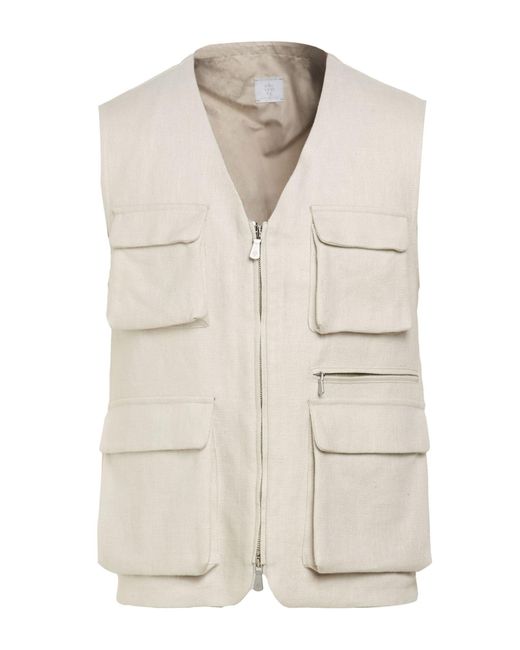 Eleventy White Vest Linen for men