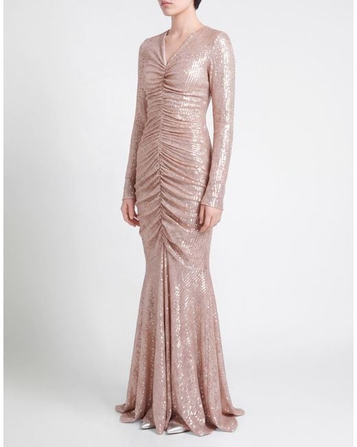 Norma Kamali Pink Maxi Dress Polyester, Elastane