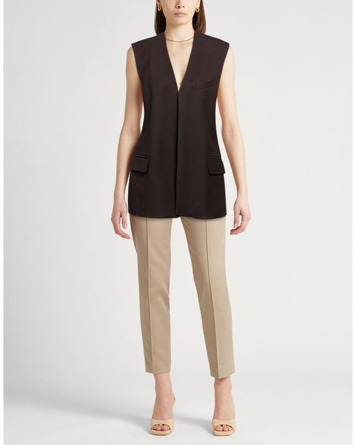 Alysi Black Chocolat Tailored Vest Polyester, Virgin Wool