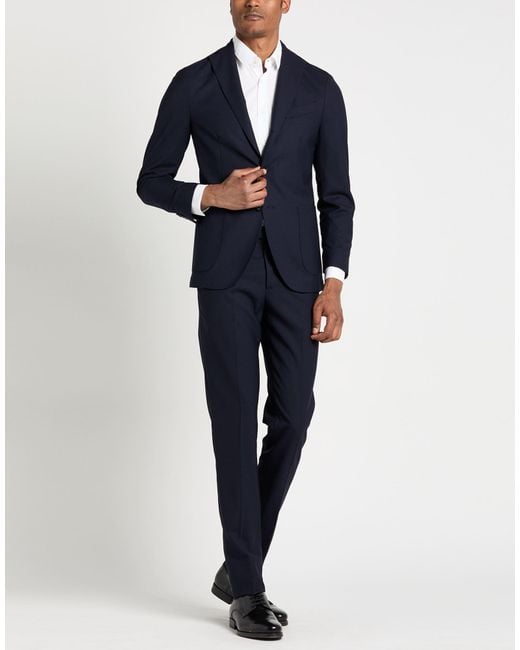 Boglioli Blue Midnight Suit Virgin Wool for men