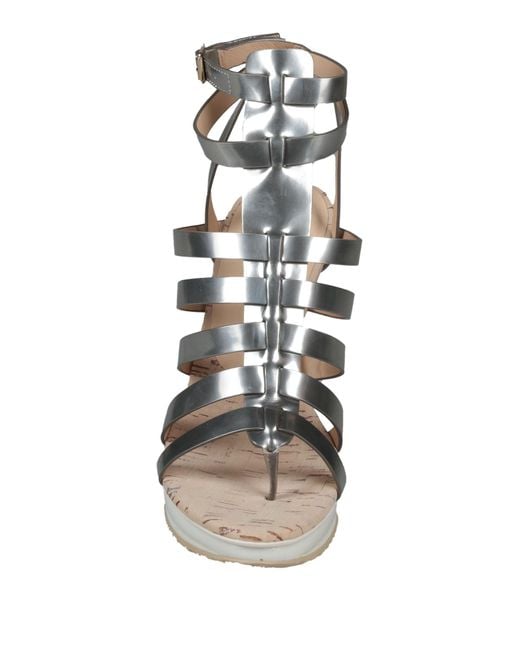 Hogan Metallic Sandals Leather
