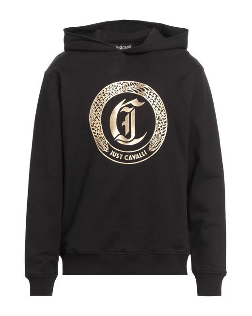 Just Cavalli Black Sweatshirt Cotton for men