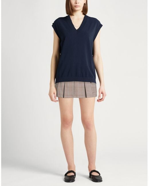 Liu Jo Natural Sand Mini Skirt Polyester, Viscose, Elastane, Metallic Polyester