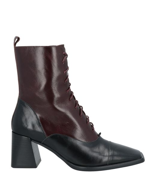 Jeffrey Campbell Brown Burgundy Ankle Boots Leather