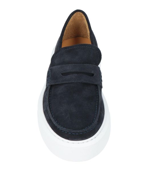 Testoni Blue Loafers Leather for men