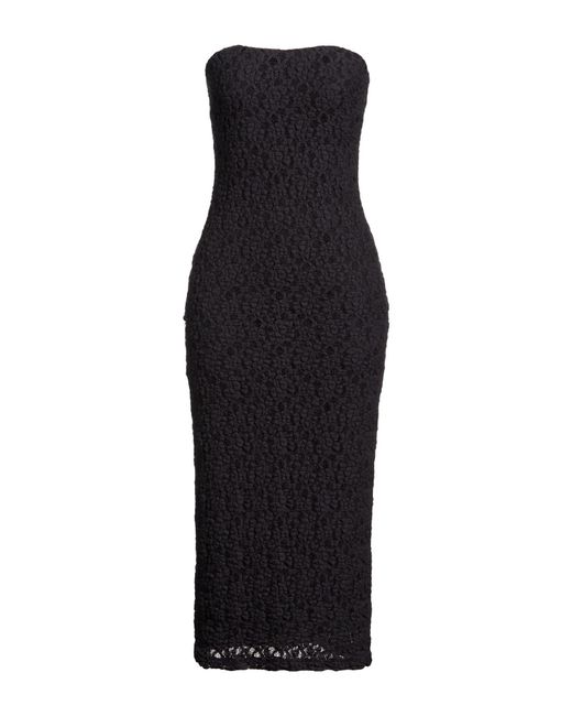 Max Mara Black Midnight Midi Dress Cotton, Polyamide, Elastane