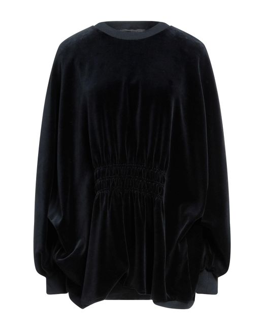 Alberta Ferretti Black Midnight Sweatshirt Cotton, Polyester, Elastane