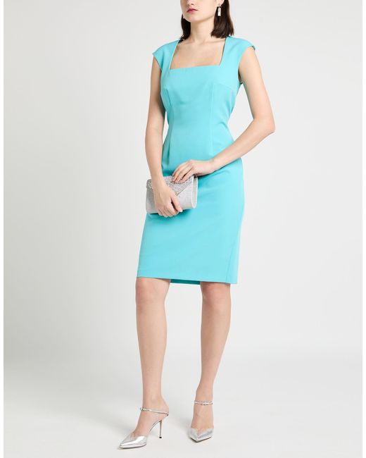 Camilla Blue Midi Dress Polyester, Elastane