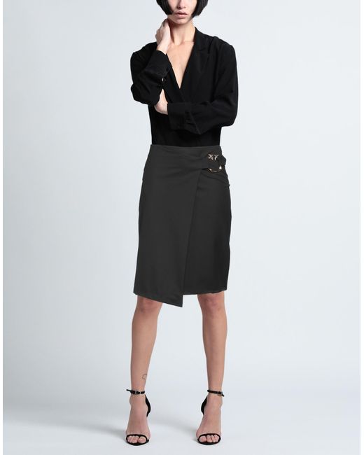 Pinko Black Midi Skirt Polyester, Viscose, Elastane
