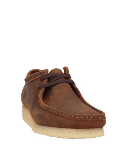 Clarks Brown Chocolate Lace-Up Shoes Leather for men