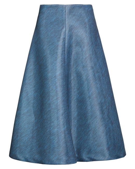Philosophy Di Lorenzo Serafini Blue Midi Skirt Polyester, Elastane