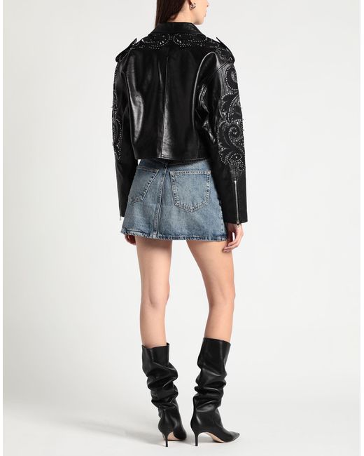Sandro Black Jacket Lambskin, Copper, Zamak, Polyester