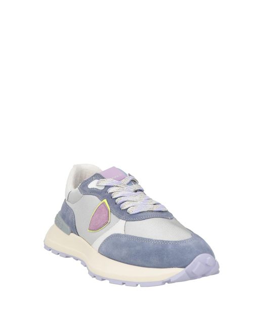 Philippe Model Blue Sneakers Leather, Textile Fibers