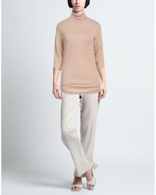 Fabiana Filippi Natural Turtleneck Virgin Wool, Polyamide, Polyester
