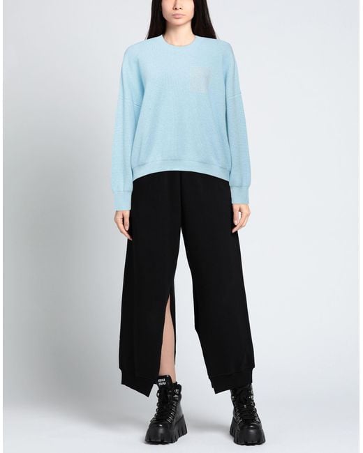 Peserico Blue Sweater Virgin Wool, Silk, Cashmere, Metallic Fiber