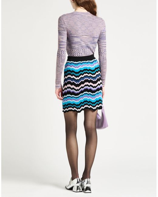 Missoni Blue Midnight Mini Skirt Viscose, Wool, Polyamide