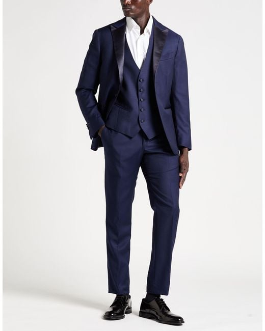 SARTITUDE NAPOLI Blue Suits for men