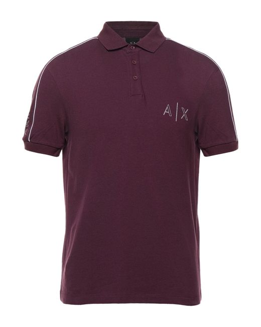 Armani Exchange Polo Shirt in Purple for Men Lyst