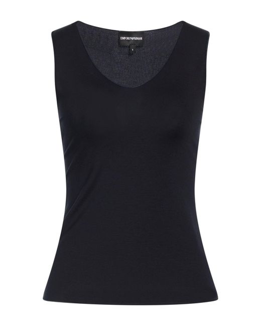 Emporio Armani Black Midnight Tank Top Viscose, Elastane