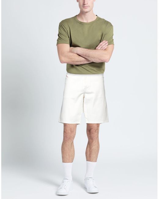 DIESEL White Denim Shorts for men