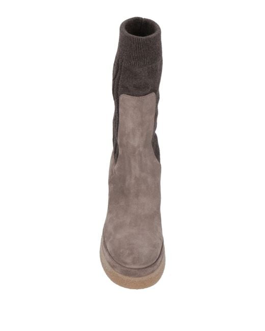 Agnona Brown Ankle Boots