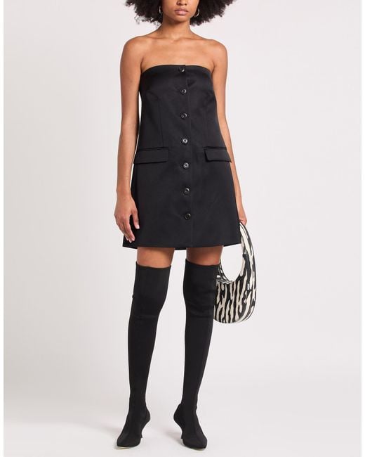 Nanushka Black Mini Dress Polyester, Triacetate
