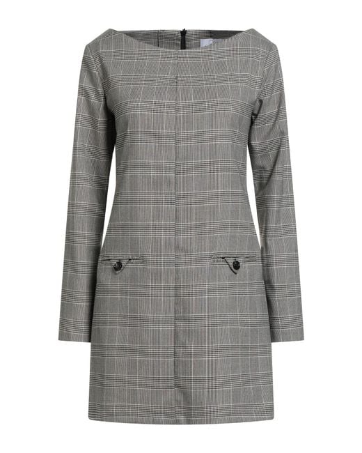 Soallure Gray Mini Dress Polyester, Viscose, Elastane