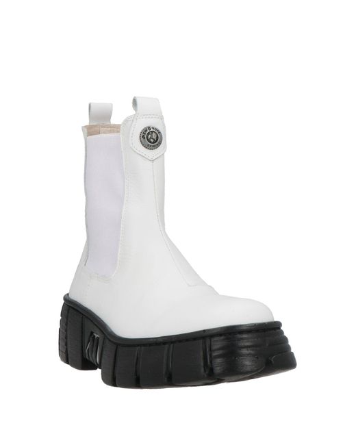 New Rock White Ankle Boots Leather