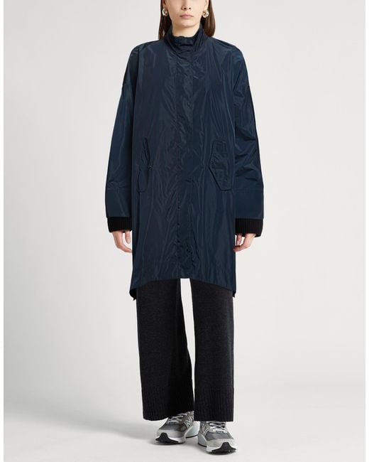 Aspesi Blue Overcoat & Trench Coat Polyester