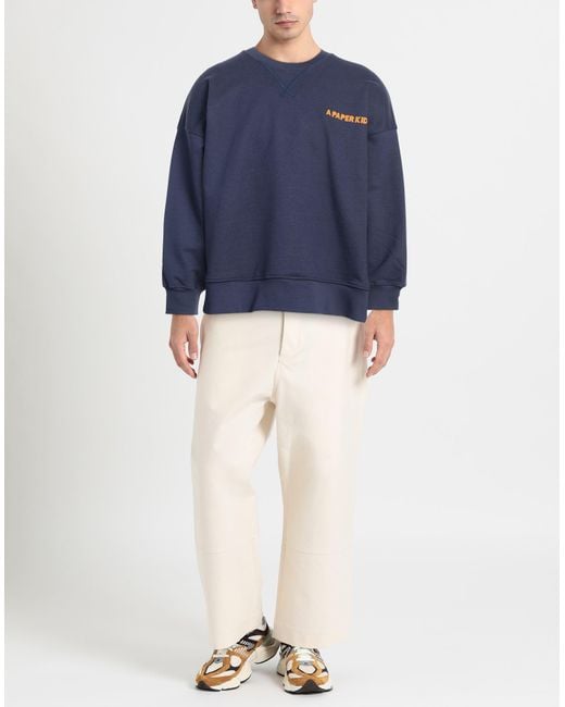 A PAPER KID Blue Sweatshirt Cotton for men