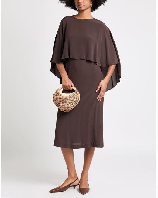 Grifoni Brown Midi-Kleid