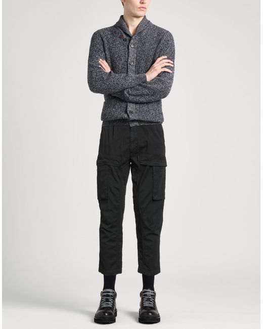 Paolo Pecora Black Pants Cotton, Elastane for men