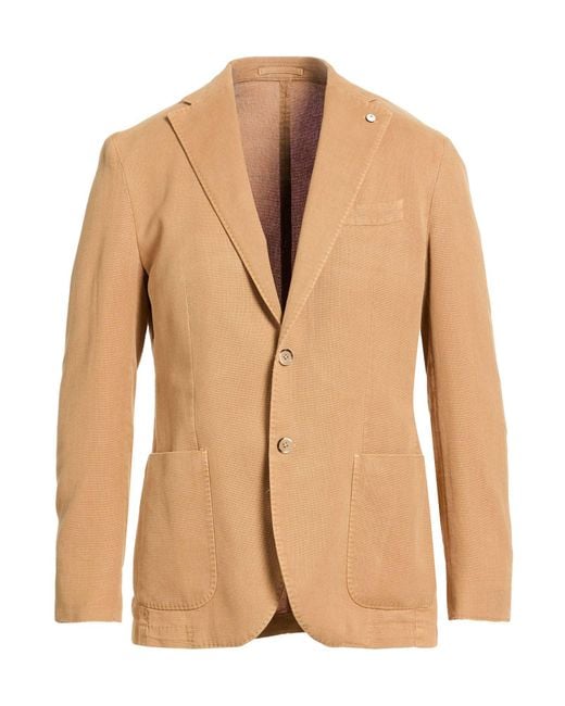 L.b.m. 1911 Natural Camel Blazer Cotton, Ramie for men
