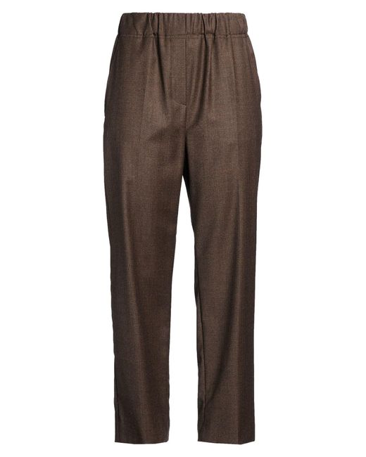 Weekend by Maxmara Brown Pants Virgin Wool, Elastane