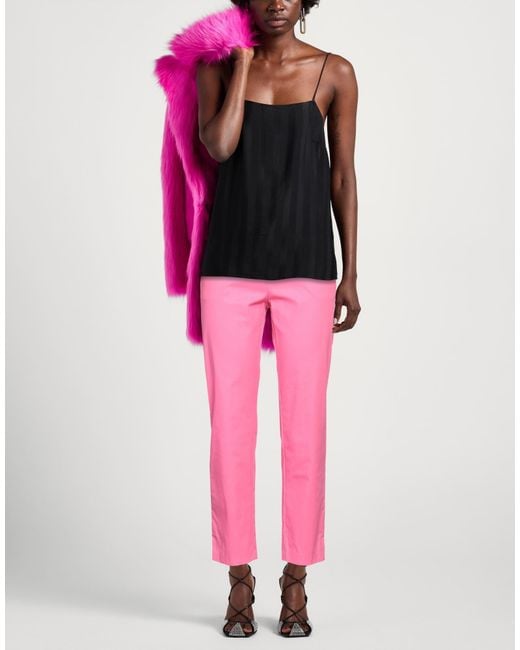 Suoli Pink Fuchsia Pants Cotton, Elastane