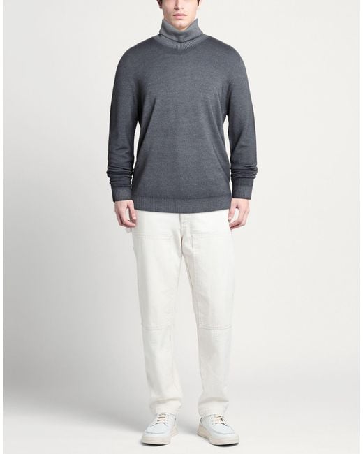 AROVESCIO Blue Turtleneck Virgin Wool for men