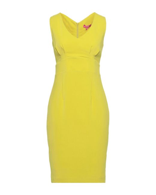Éclà Yellow Midi Dress Polyester, Elastane
